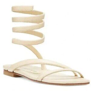 BRAND NEW Stuart Weitzman - BEATRIX FLAT WRAP SANDAL Vanilla Size 5.5